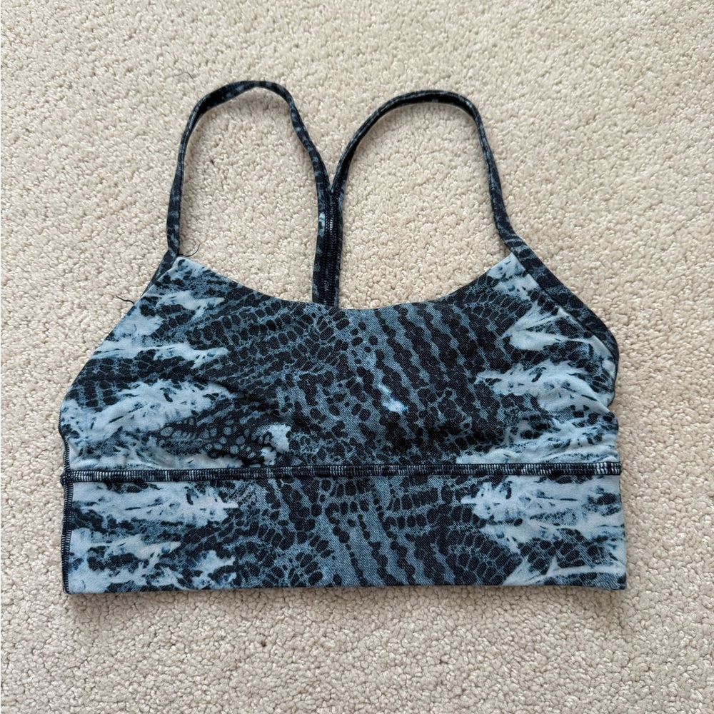 Lululemon snake skin blue sports bra